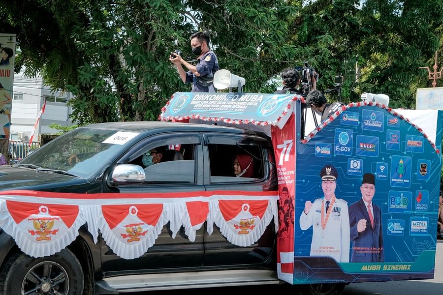 Berpartisipasi Ikuti Karnaval HUT ke 77 RI, Dinkominfo Muba Kerahkan Kendaraan Hias