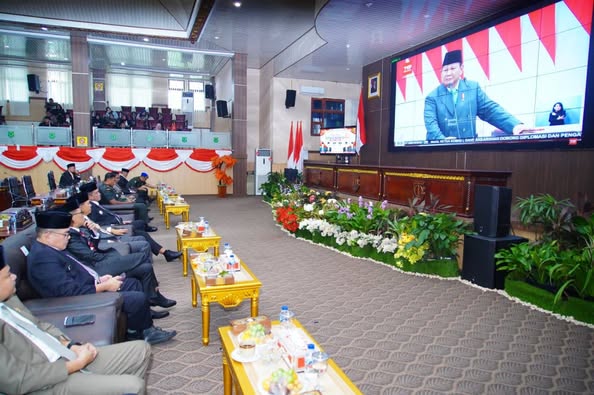 Bupati Muba Hadiri Sidang Paripurna Istimewa DPRD: Dengarkan Pidato Kenegaraan Presiden Prabowo Jela